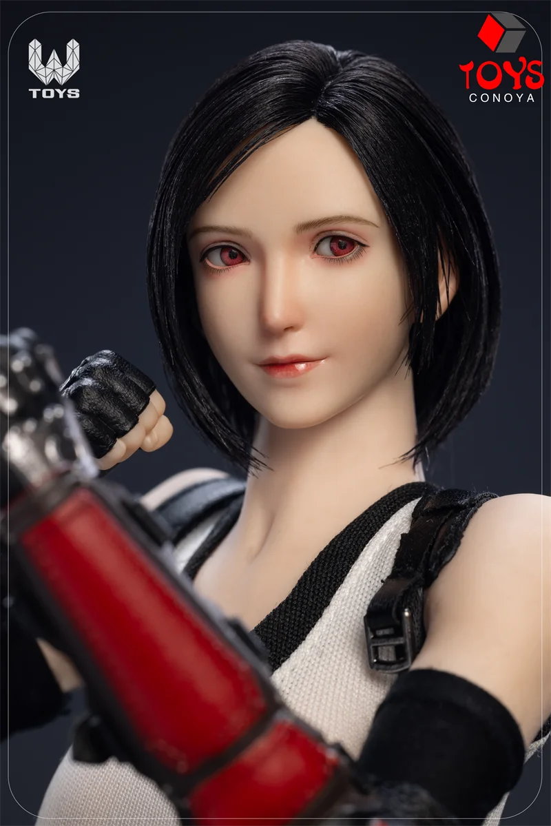 W TOYS 1/6 Scale Tifa Head Sculpt Clothes Set Model Fit 12'' TBL S10D Female Soldier Action Figure Body Dolls