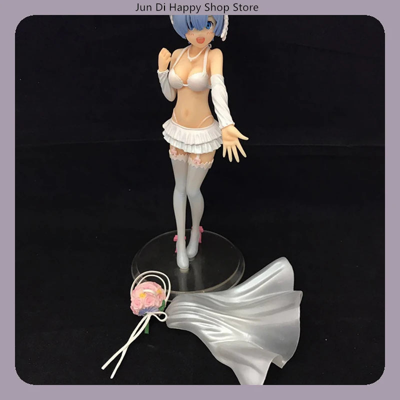 Re:Zero Starting Life In Another World Rem & Ram Bridal Dress Standing Pose Version Anime Figure Model Statue Collection Toy