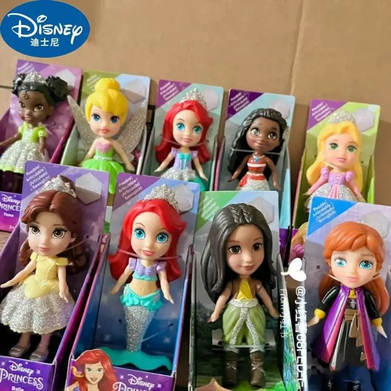 New Hot Disney Princess Miniature Doll Model Rapunzel Ariel Snow White Poseable Cute Anime Action Figure Model Frozen Gift Toy