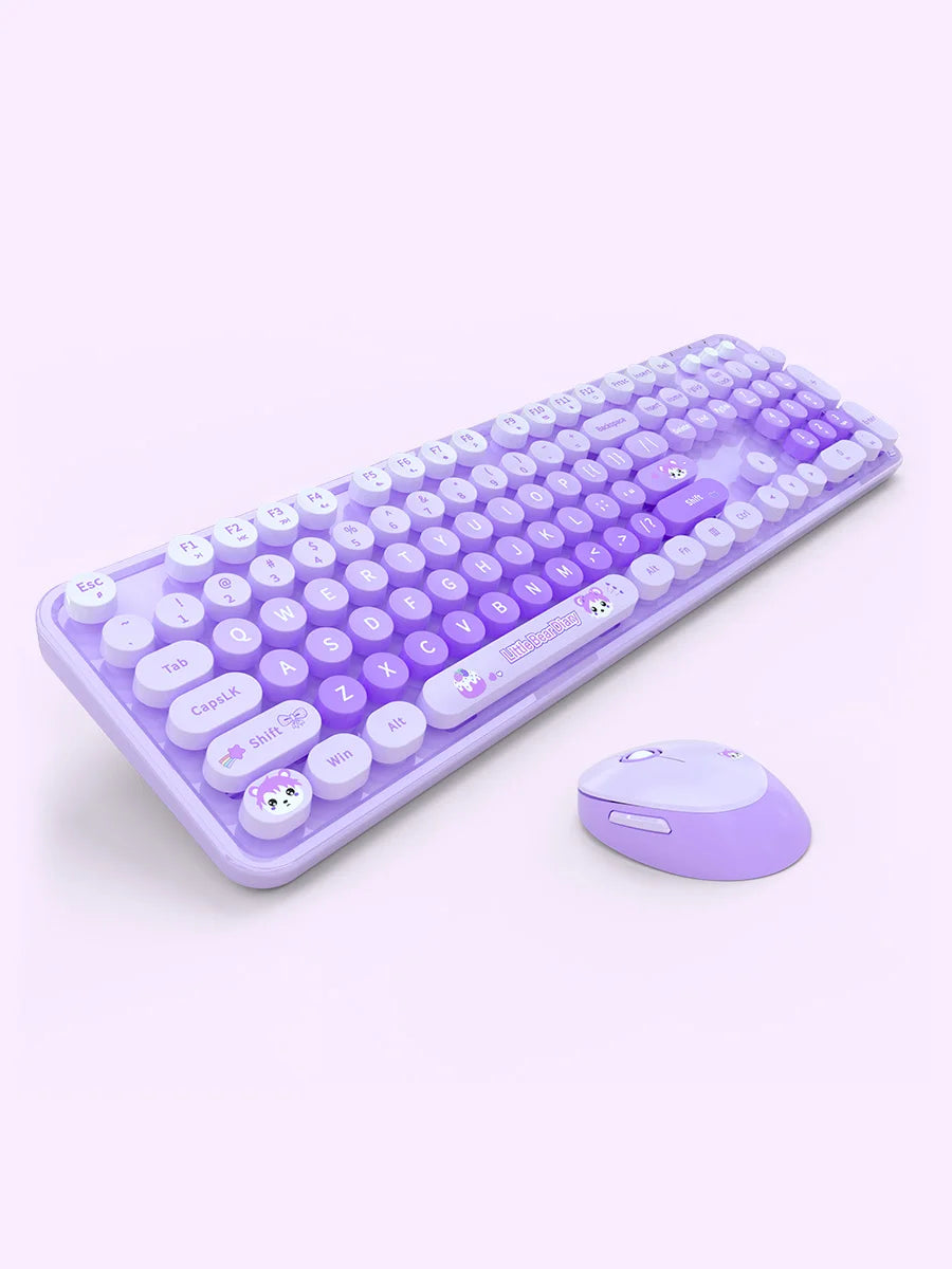 Colorful Sweet Wireless Keyboard And Mouse Set - Combo Pack for Sweet Home Decor And Personal Use