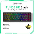 Геймърска магнитна клавиатура Akko MonsGeek FUN68 HE, 65% бърз тригер, 0.005 мм, 8000Hz ARGB, USB/безжична, персонализирана клавиатура за геймъри