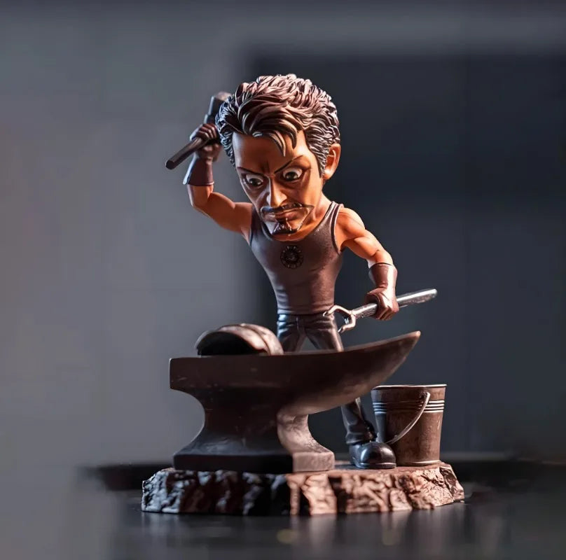 20 см/7,8 инча Аниме Отмъстителите Фигурка Q версия Железният човек ковано желязо Екшън Фигурки PVC Статуя Колекция Модел Играчки Подаръци