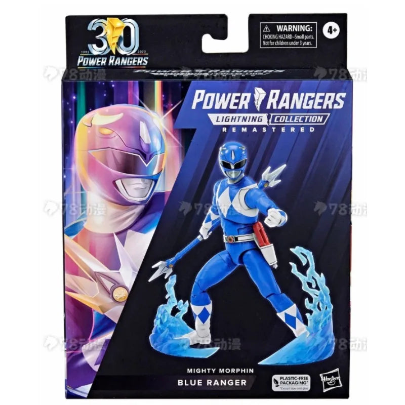 Original Hasbro Power Rangers Lightning Collection MIGHTY MORPHIN BLUE RANGER Figure Anime Figure Toy Collection Model