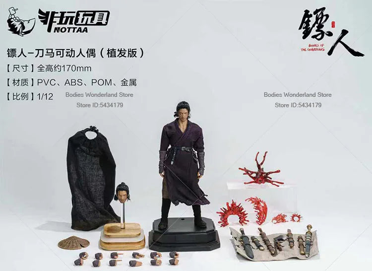 In Stock Nottaa 1/12 Scale Male Soldier Daoma Anime BLADES OF THE GUARDIANS 6inch Action Figure Doll Collection