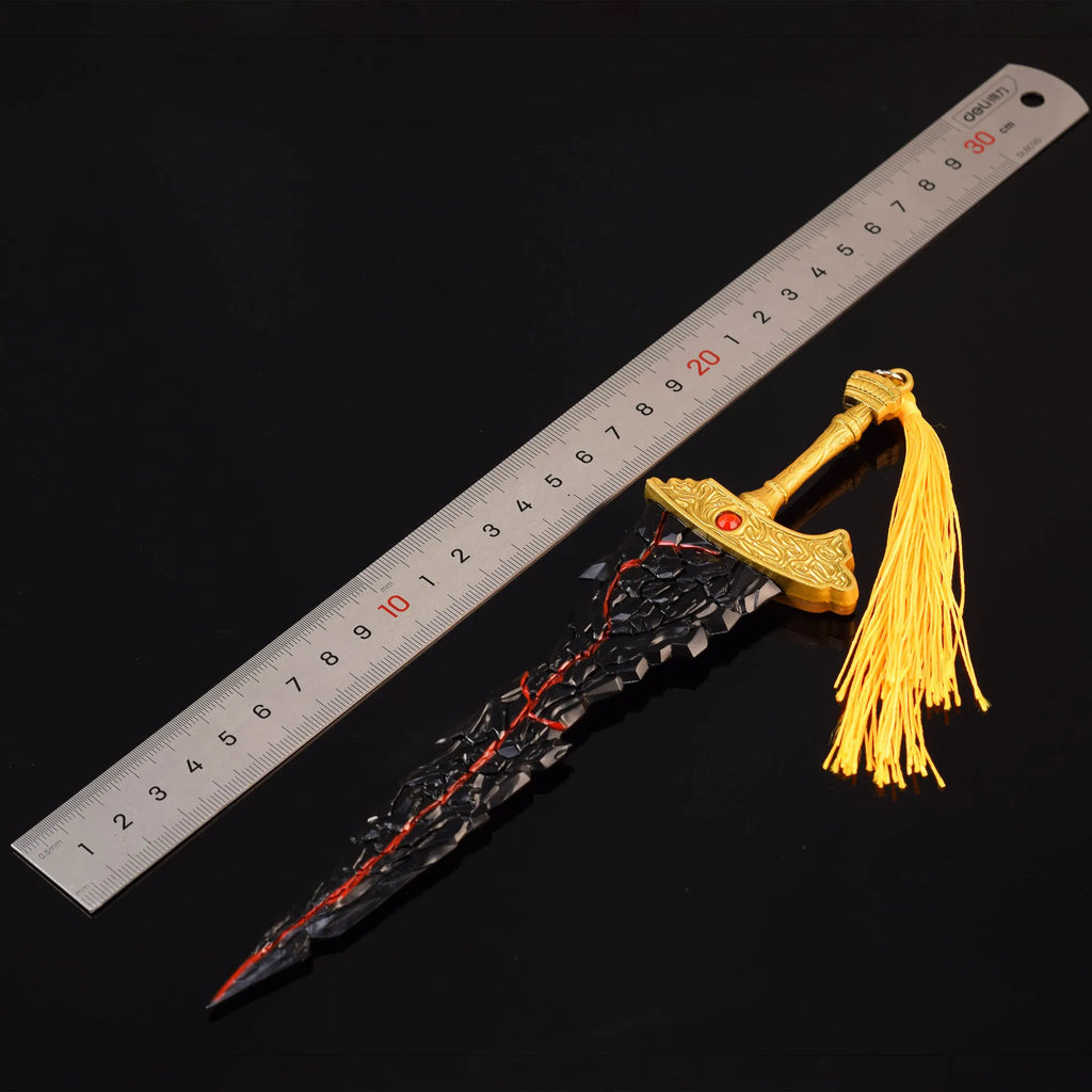 22 см. Метален пръстен с меч Eldenn с черно острие на Маликет ER, реплика на модел, екшън фигурка, колекции орнаменти, подаръци за момчета.