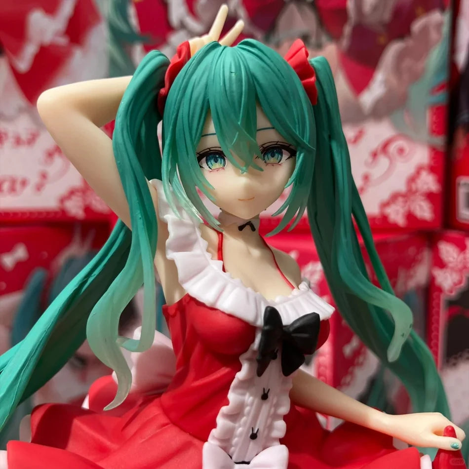 Anime Neue Hatsune Miku Figur Mini Charakter Ornamente kawai rosa grün Hatsune Tischdekoration für Zuhause Erwachsenenspielzeug Kindergeburtstag