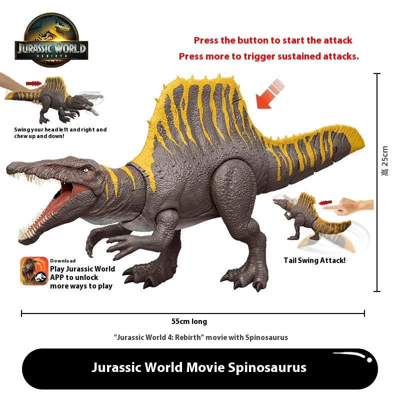 In Stock Mattel Jurassic World: Rebirth 4 Spinosaurus Action Figure Model Simulated Dinosaur Model Toys Children'S Birthday Gift