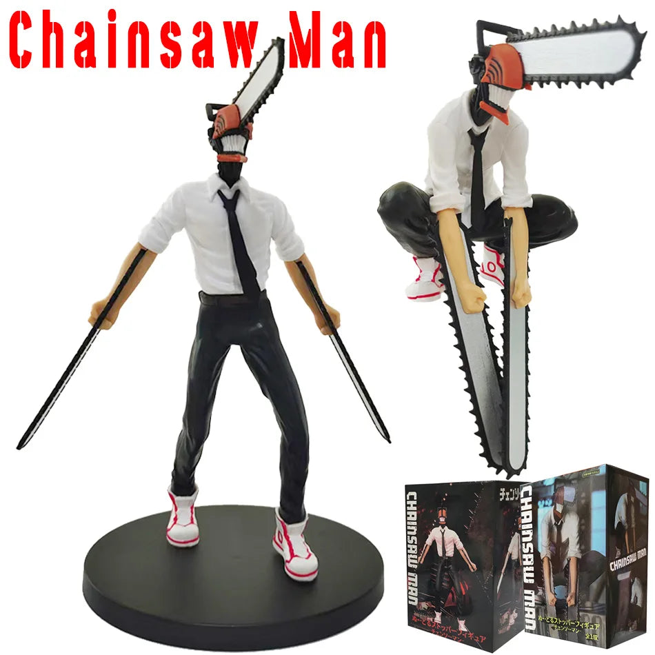 Anime Figure 15-18cm Chainsaw Man Power/Denji Action Figure PVC Noodle Stopper Figurine Adult Collection Model Toy
