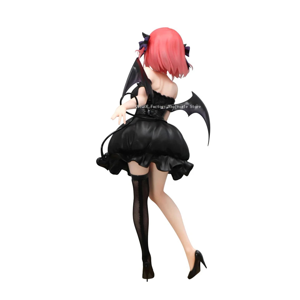 Original Genuine FuRyu Gotoubun No Hanayome 24cm Nakano Nino Black Angel Action figure Toys Collection Doll Christmas Gift