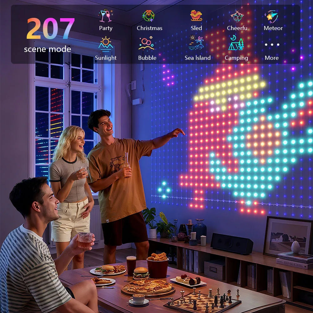 400LED WiFi Smart Curtain Lights Alexa Google Home APP Control Music Mode IP65 Waterproof Outdoor Christmas Decor