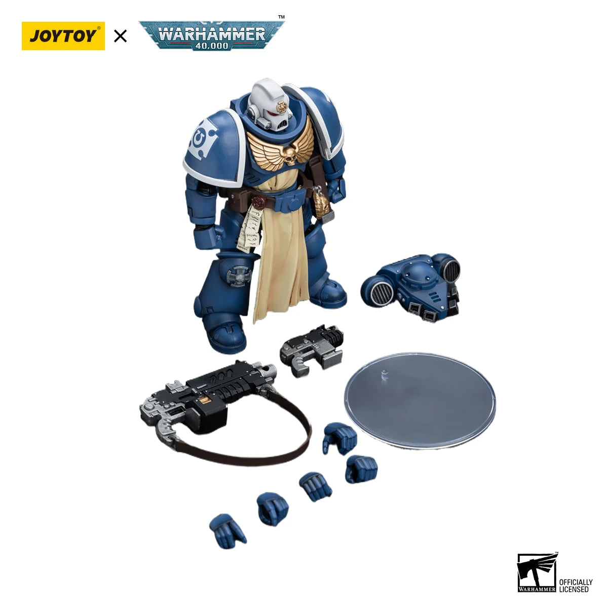 JOYTOY 1/18 Action Figure Warhammer 40K Ultramarines Sternguard Veteran with Auto Bolt Rifle Model Toy