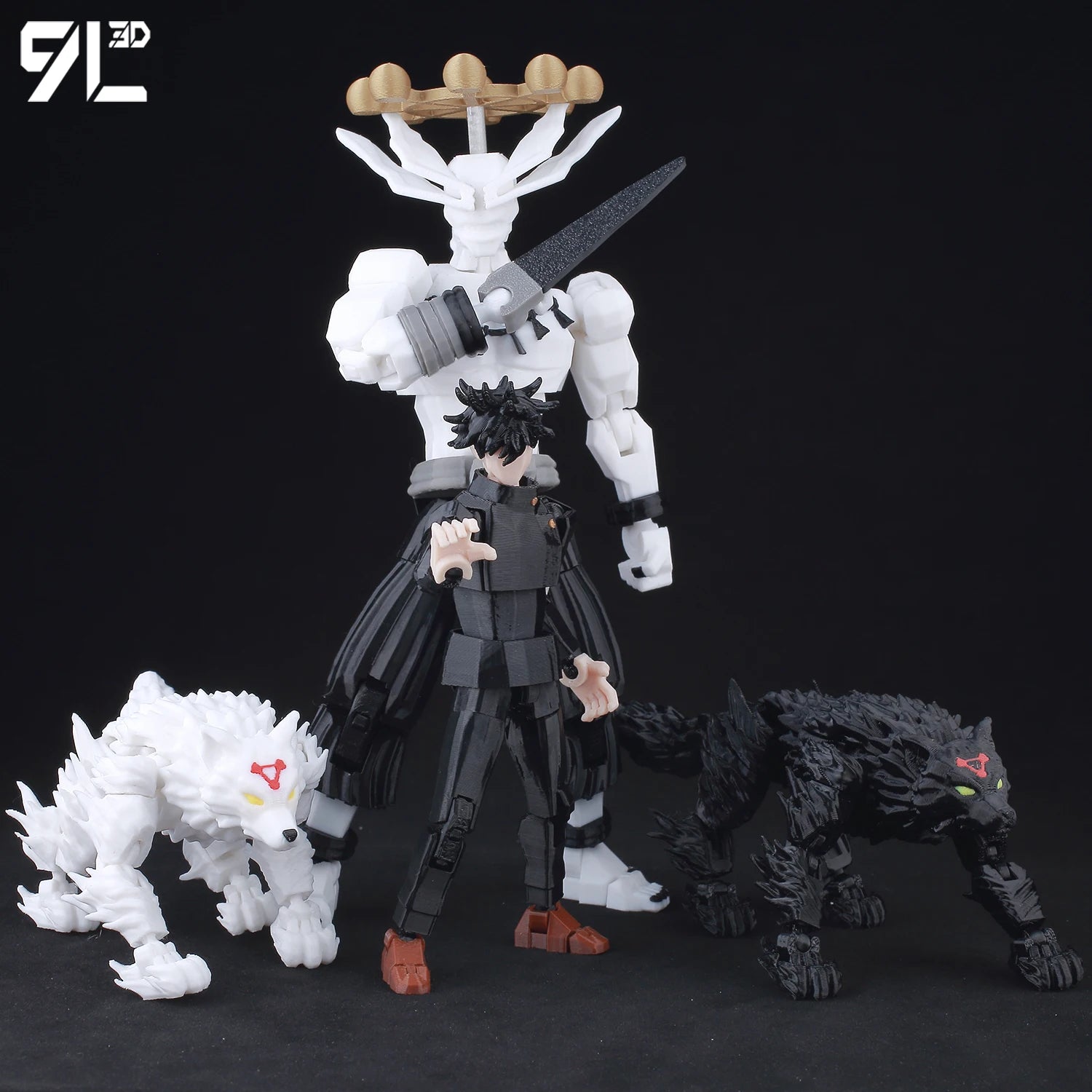 9L3D LUCKY13 Shikigami Duel Scene T13 Fushiguro Mahoraga Dogs Titan13 Poseable Dummy13 Anime Art Toys Model Christmas Gift