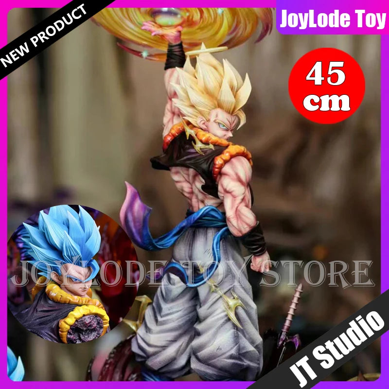 JT Studio 45cm Dragon Ball Z Gogeta Anime Figures Clouds Rising Gogeta Figure PVC Statue Collection Model Room Decor Gifts Toys