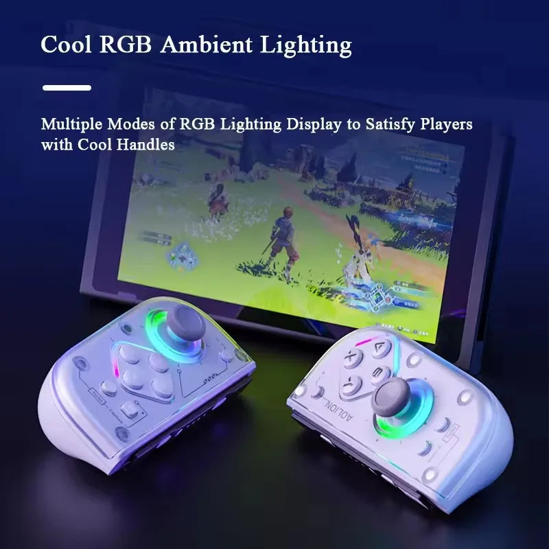 J20 BT 5.2 L/R JoyCon Gamepad For Nintendo Switch/Lite/Oled Joypad With RGB Light Game Controller Compatible With PC Android IOS