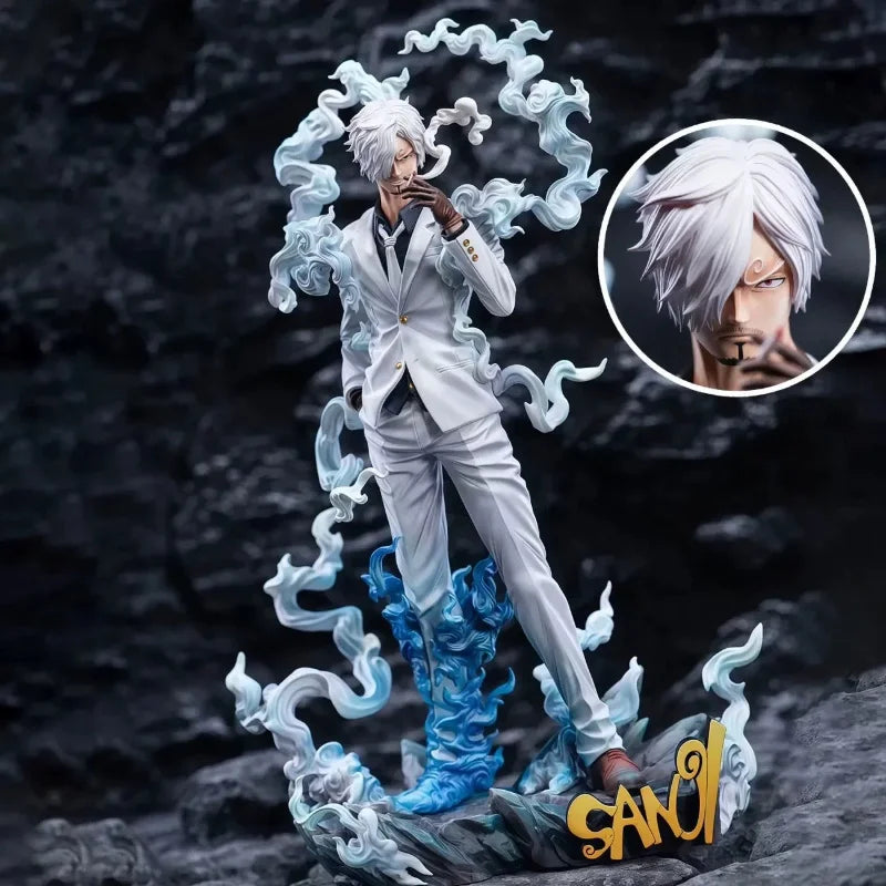 Generic One Piece Sanji Nika Double Head GK Statue Anime Peripheral Collectible Figurine Desktop Ornament For Otaku Fans Display
