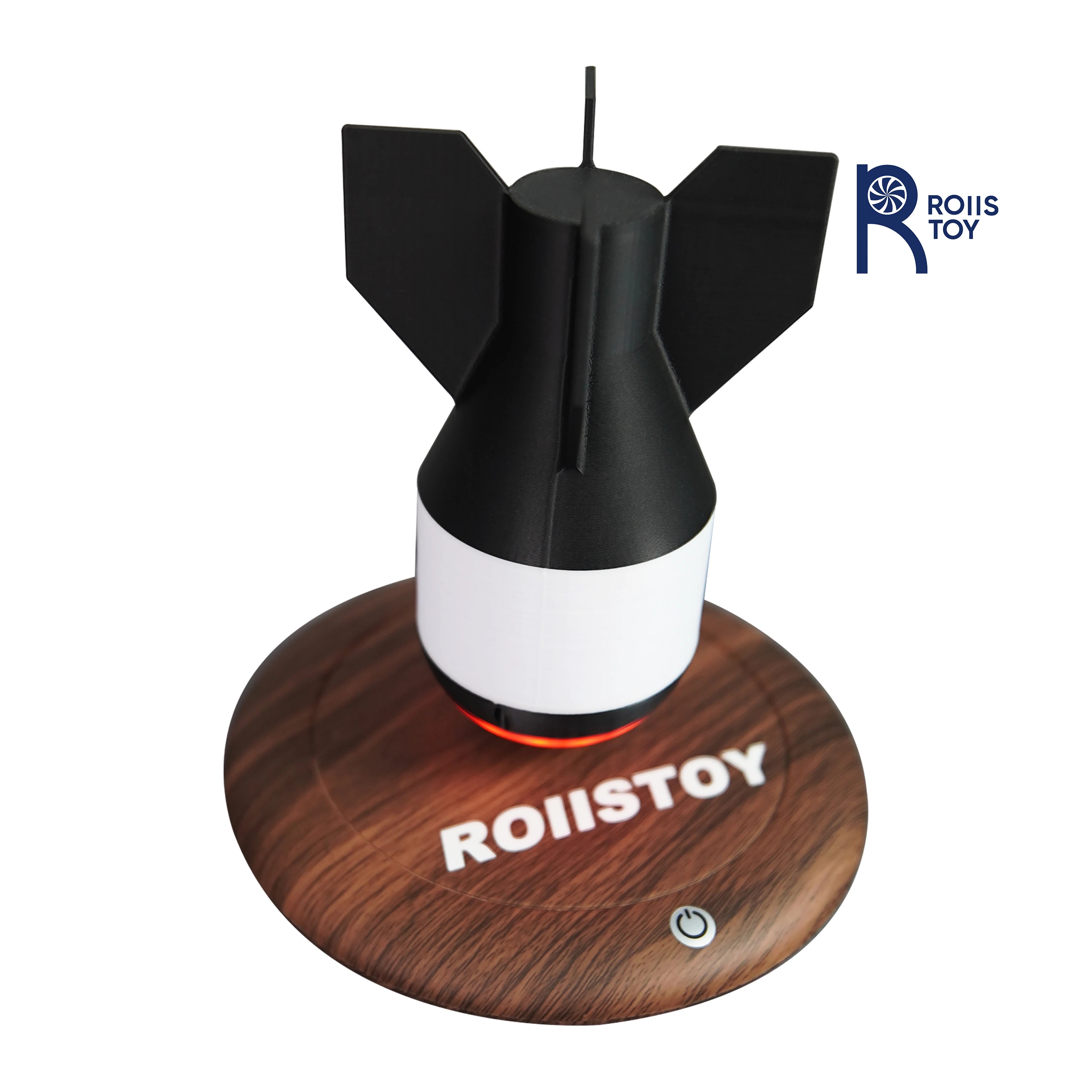 Verstellbares schwebendes Raketenmodell mit RGB-Lichtbasis für Gaming-Setup und Schreibtischdekoration für Technikbegeisterte. Cooles Geschenk für Männer