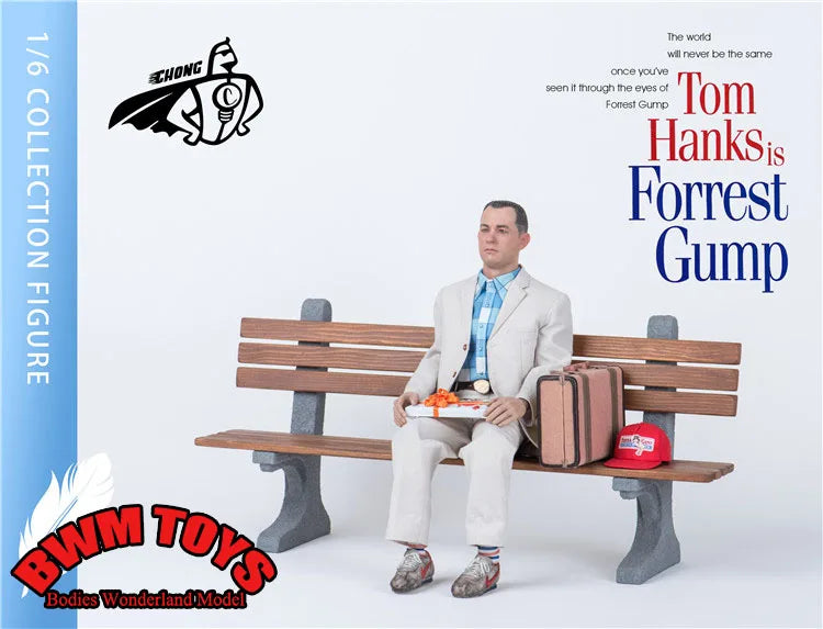 CHONG COO3  1/6 Scale Biography of Legendary Figures Forrest Gump Tom Hanks 12" Action Figure Full Set Model with Chair Model
