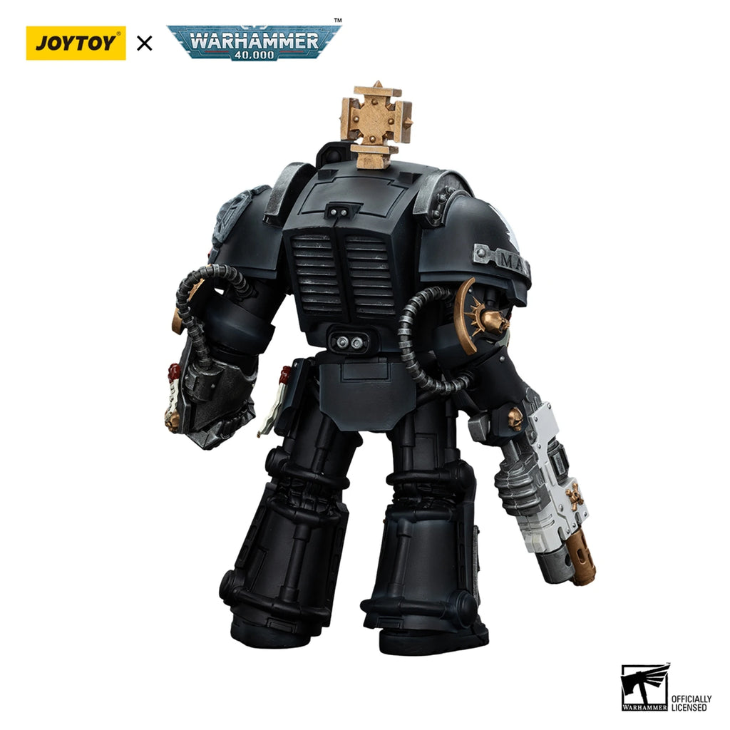 JOYTOY Warhammer 40K 1/18 Scale Action Figure - Iron Hands Terminator Captain with Interchangeable Weapons & Display Base