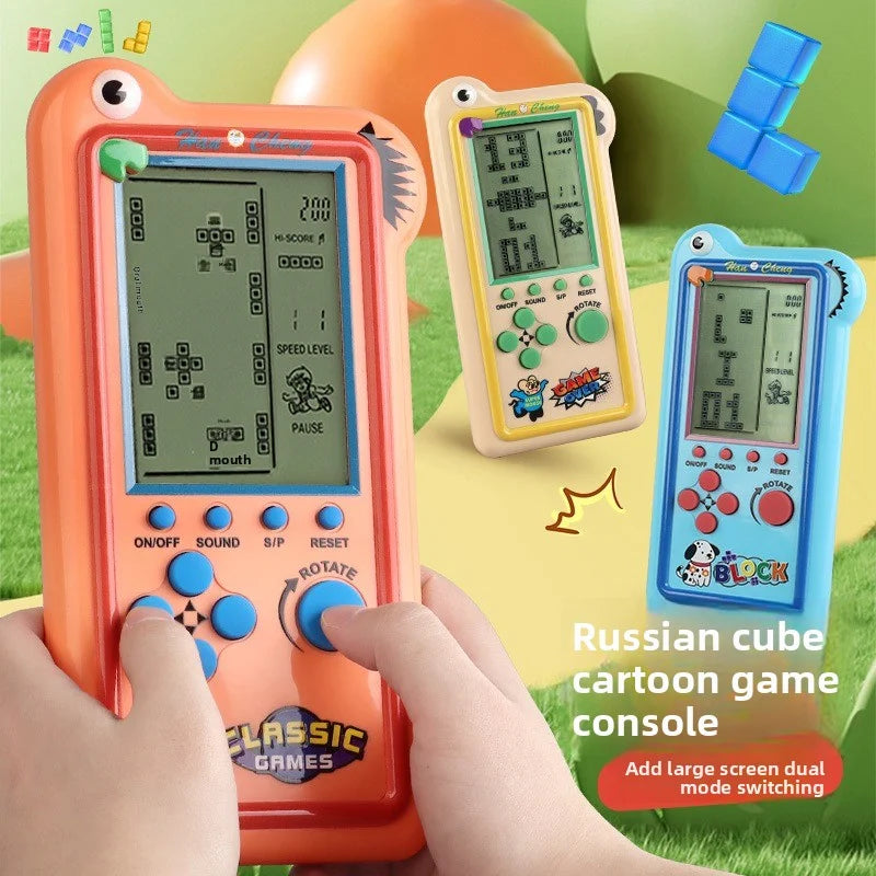 large-screen game console for tetris, retro and nostalgic toy, portable game machine for intelligence training