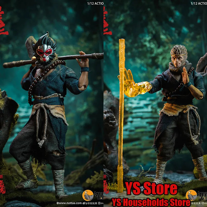 Nottaa Toys 1/12 Wu Kong Hou San Exclusive Version Action Figure Black Myth Monkey King 6" Full Set Soldier Model Collection