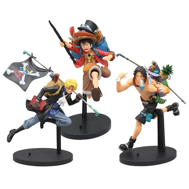 17 см One Piece Аниме Фигурка Running Sabo Раница Portgas D Ace Monkey D Luffy Екшън Фигурка Колекция Модел Орнаменти Играчка Подарък