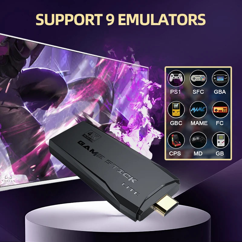 Arcade Video Game Console 4K TV Game Stick with Double Arcade Joysitck Games For MAME/Sega/PS1/Atari Game Machine Kid Gift