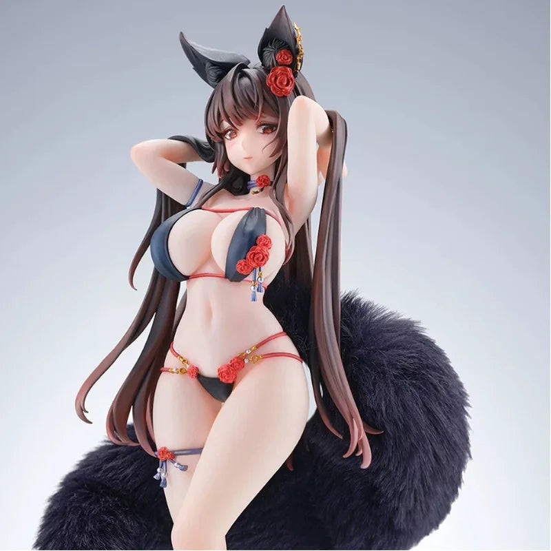 BearPanda Tacco Anime Figure 1 6 Scale Rose Bara Fox Girl Standing Collectible Model With Fluffy Plush Tail Adult Collection