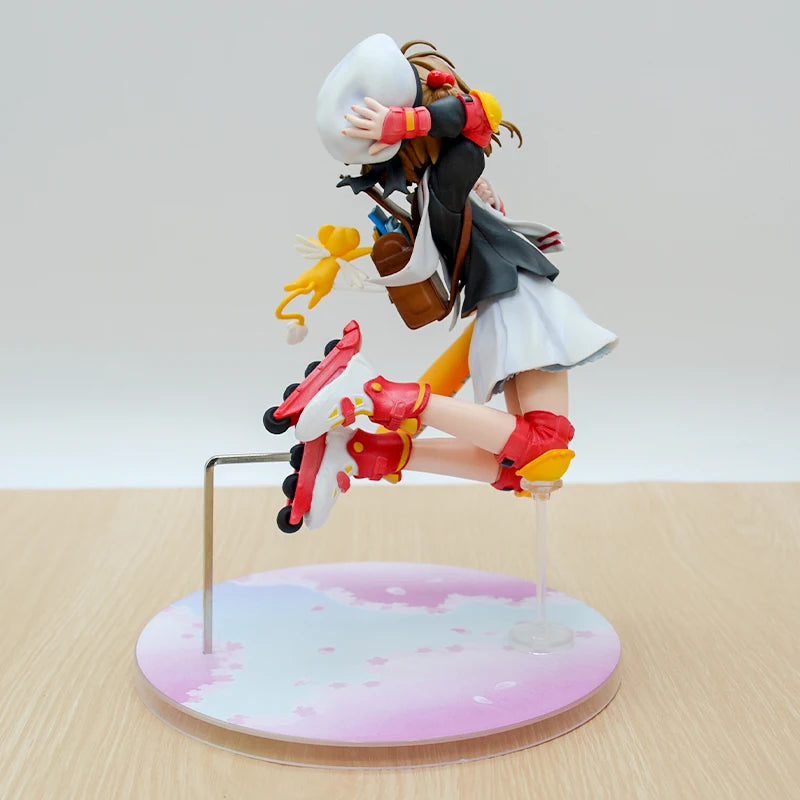 19cm Cardcaptor Sakura Sakura Kinomoto Anime Girl Figure #918 Card Captor Sakura Kerberos/Kero-chan Action Figure Model Doll Toy