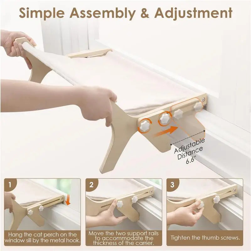 Cat House Window Perch Cat Window Resting Seat Easy Washable Fabric Hammock Hanging Bed Sleep Seat for Feline Naptime