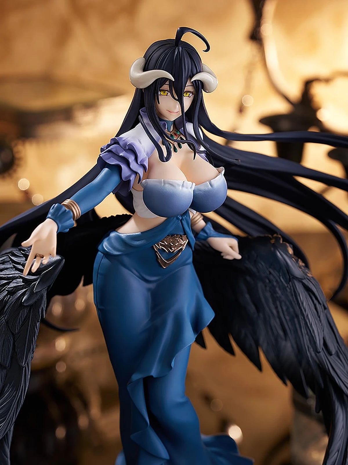 Original Genuine Good Smile Company Prepainted Pop Up Parade Overlord Albedo Jet Black Dress Ver. SP H=245mm Anime Figure Gift