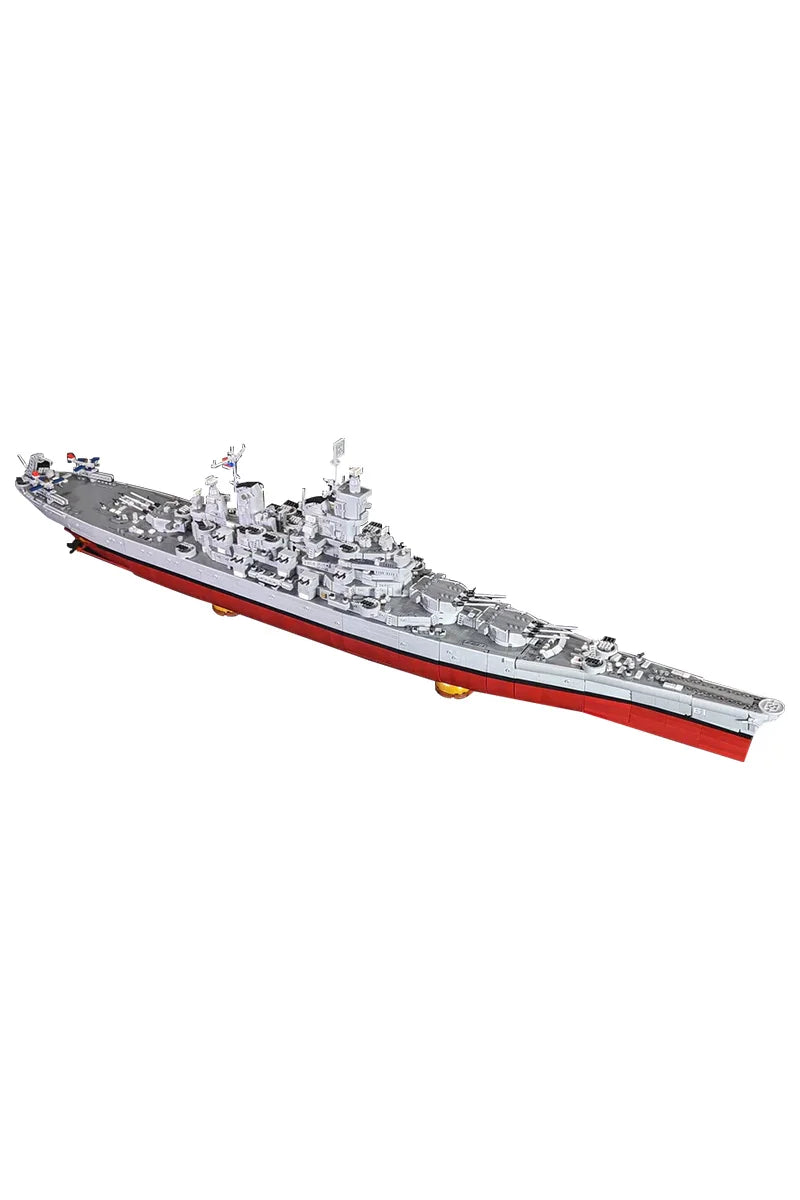 MOC USS Iowa BB-61 Battleship Building Blocks Model World War II Navy Military Battleship Bricks Assembly Toy Kids Birthday Gift
