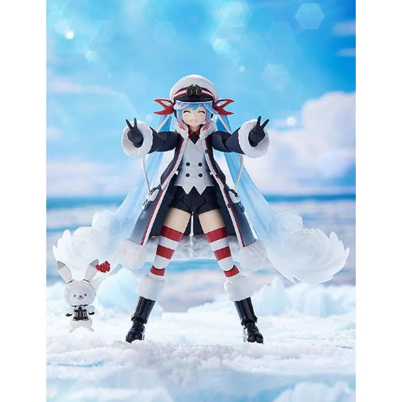 GSC Original Figma Hatsune Miku Snow Miku 2022 Grand Voyage 130mm Anime Action Figures Toys for Boys Christmas Gift Collectible