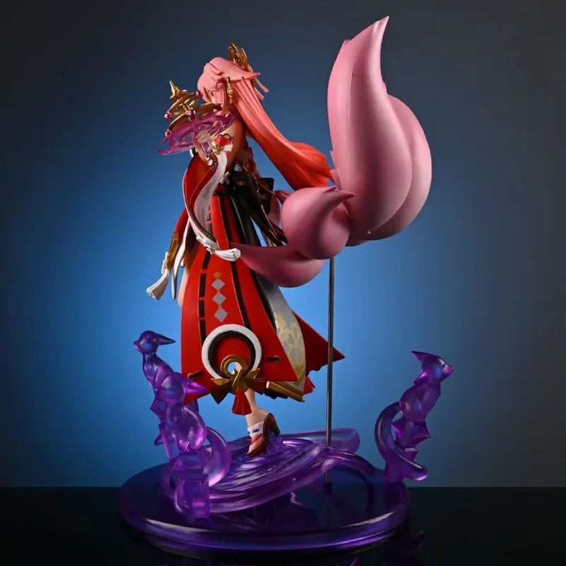 24CM Genshin Impact Yae Miko Figure Standing Game Merchandise Statue Collectible Model Desktop Ornament Decor Game Fan Toys Gift