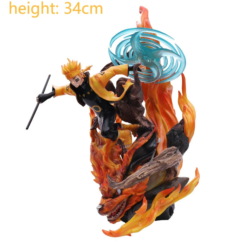 GK Naruto Kurama Chakra Mode Shippuden Anime Figurine Model Action Figure Sasuke Itachi Statue Collection Toy 35cm Kyuubi Figma