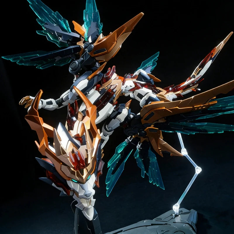 Emperor Huang 1/100 Alloy Skeleton Mecha Model Kit Assembly Toy Action Figures With Celestial Dragon Desktop Ornament Boy Gift