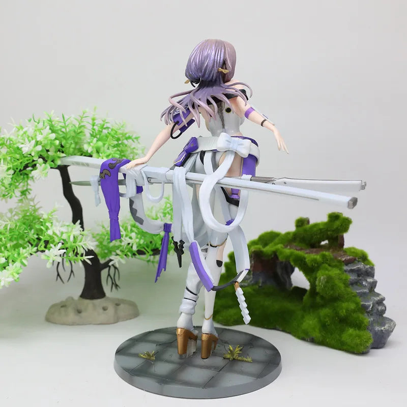 New Anime Samurai Girl Action Figure Collectible Model With Horned Hat Sword Desktop Ornament Gift For Anime Fans Otaku Toy