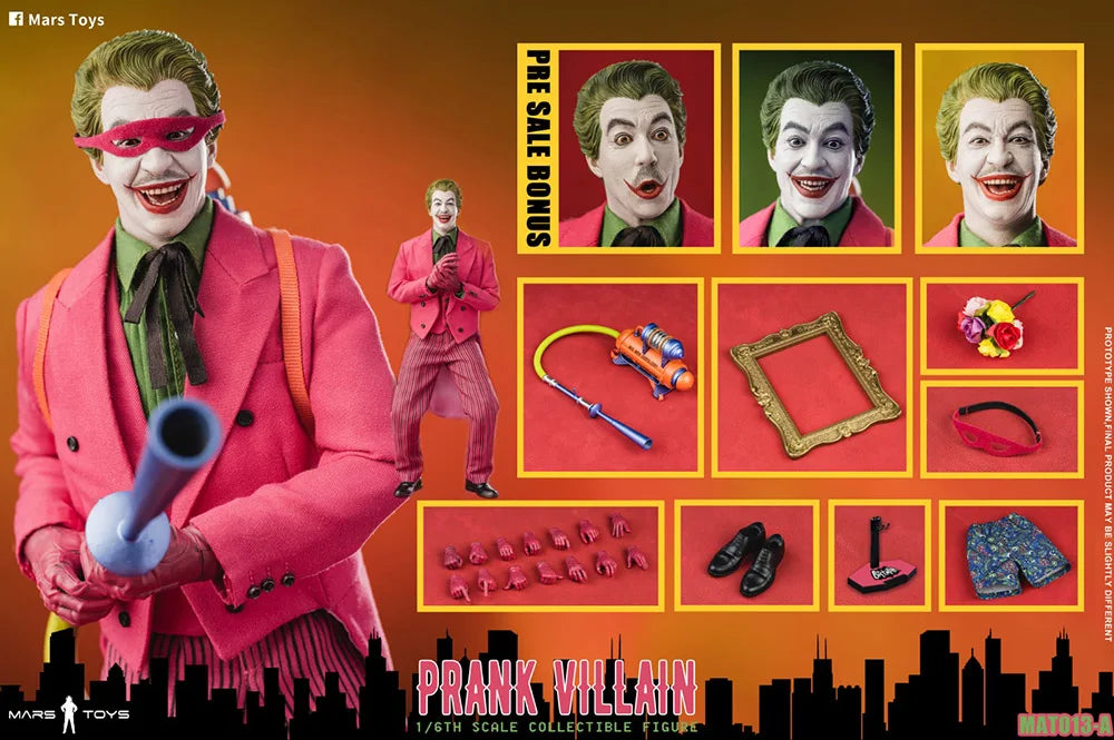 Mars Toys 1/6 MAT013 Collectible Figure Clown Prank Villain Classic Dolls Full Set 12'' Men Soldier Action Figure Body