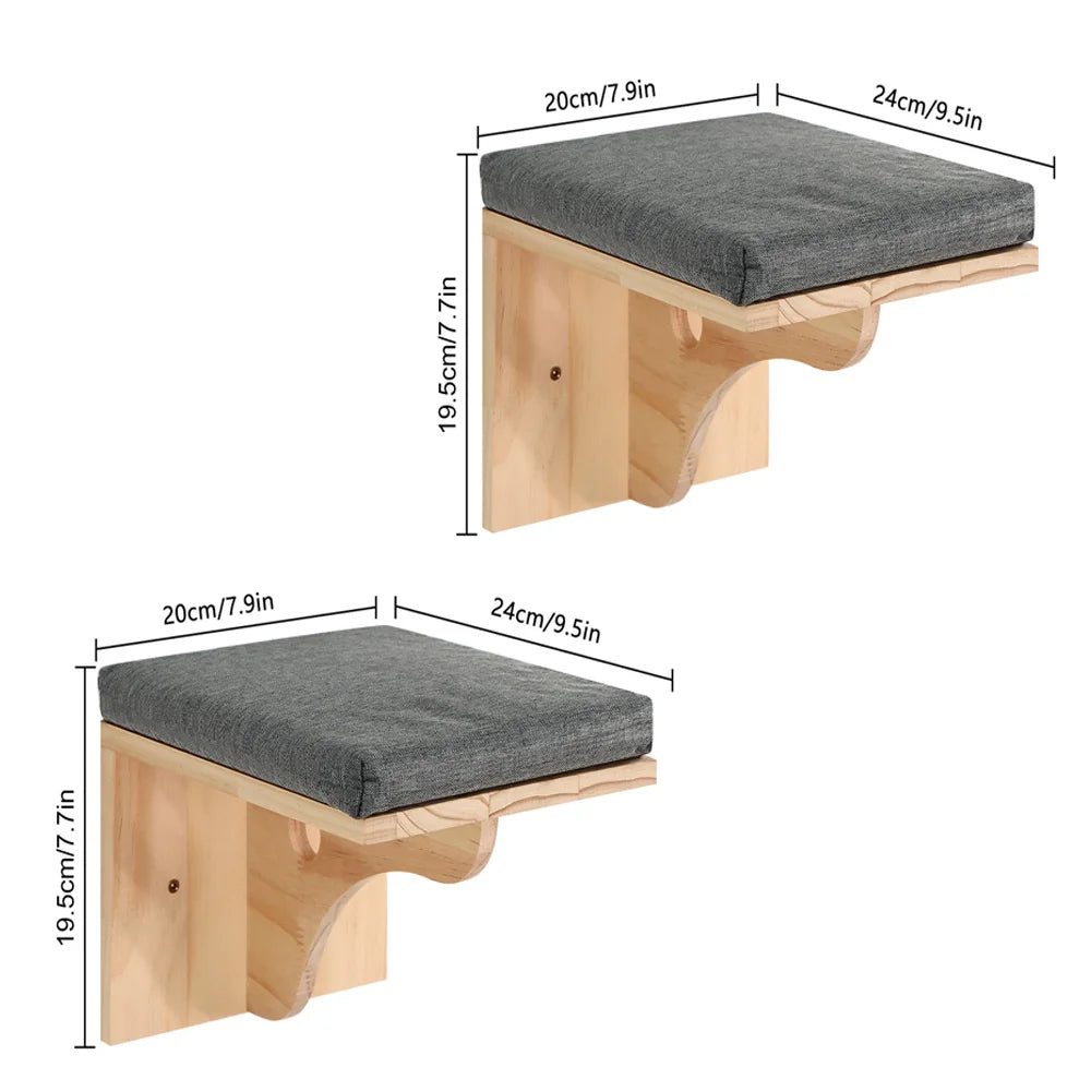 Cat Climbing Shelf Wall Mounted Cat Tree Tower Scratcher Hammock Sisal Stairs House Pet Furniture Cats Accessories Exercise Toy