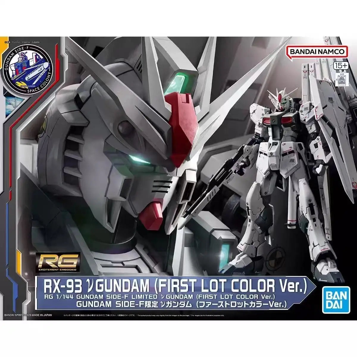 Bandai Genuine GUNDAM RG 32 1/144 Action Anime Figure RX-93 V GUNDAM Assemble Toy for Boys Girls Kids Gift Collectible Model