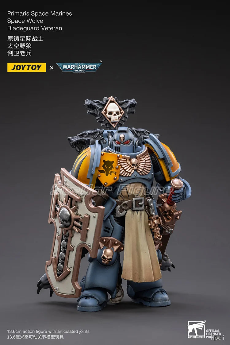 【SF】JOYTOYS 1/18 Action Figure Pmaris Space Marines Space Wolve Bladeguard Veteran Model Toys Gifts Collection Ornaments