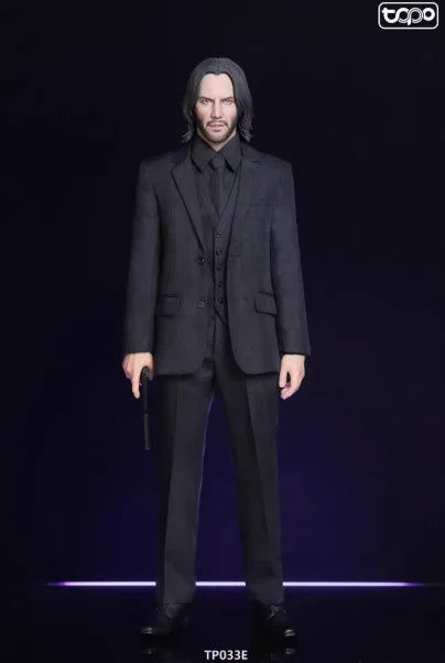 Genuine Topo Studio 1/6 Tp033 John Wick Black Basic Suit Set Action Figure Clothing Accessory For 12 Inch Male Soldier In Stock