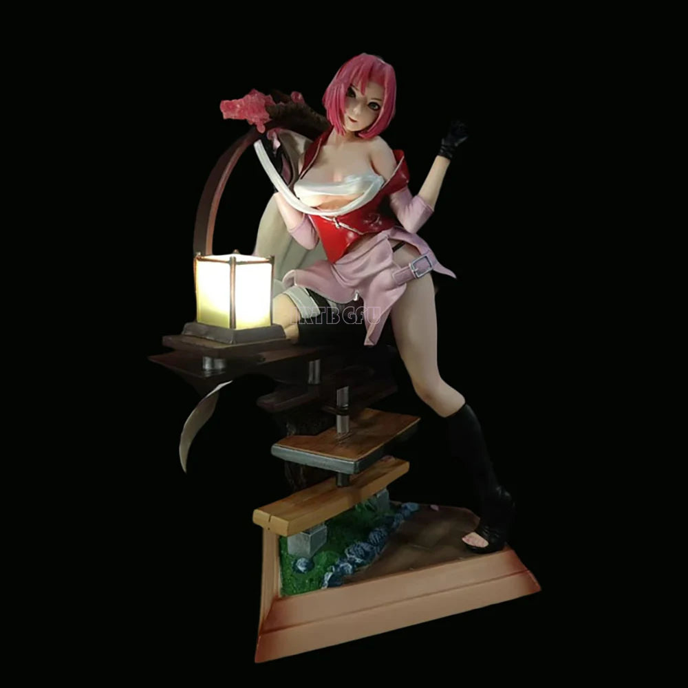 GK Lighting Naruto ShippuudenHaruno Sakura 28cm Japanese Anime Figures PVC Action Figure Toy Game Collectible Model Doll