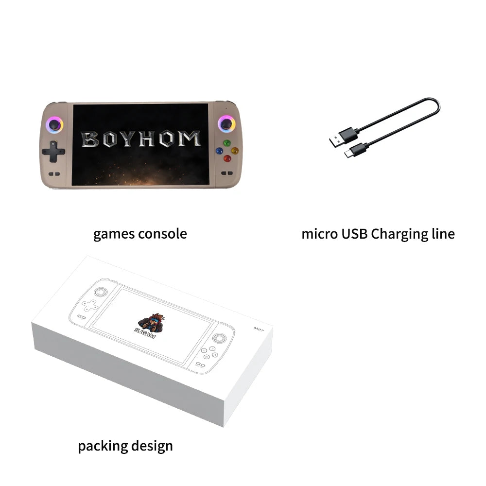 2025 BOYHOM M27 Big Screen  7 inches display Handheld Game Player supports PSP etc30+simulators  Have fun playing