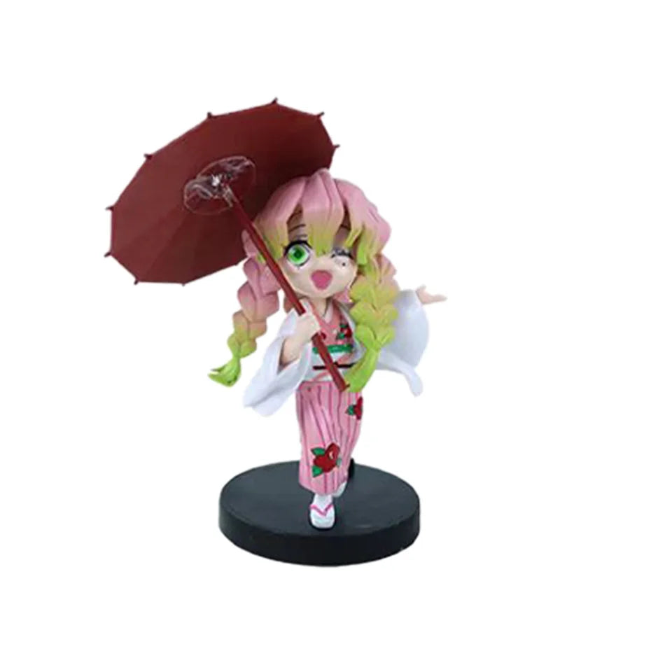 6pcs Q Version Demon Slayer Sitting Ghost Doll Tanjiro Nidouzi Inosuke Zenizu Toy Figural PVC Model Gift