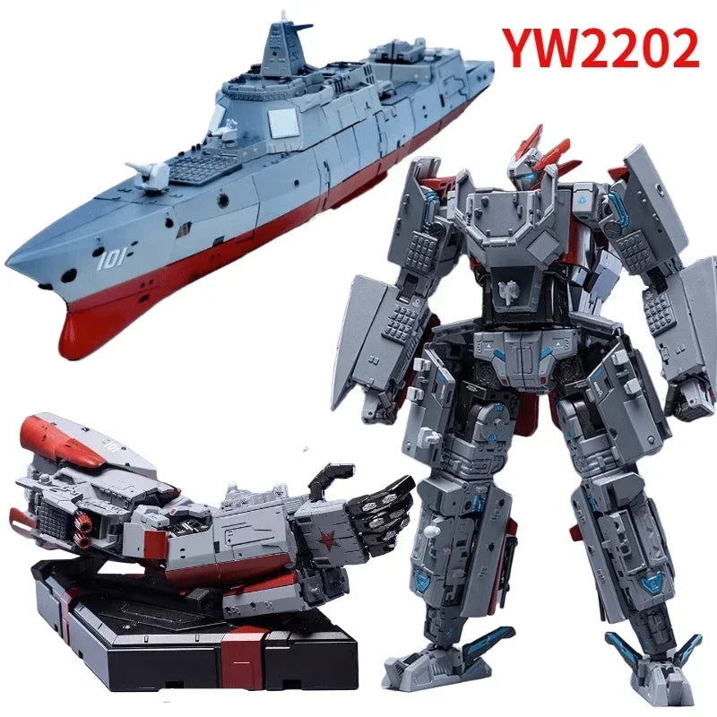 In Stock TOYSEASY YW2202 Xing Tian JS-02 YW2203 Zhu Rong JS-04 Minɡ He Alloy Warship Transformation Action Figures Collection