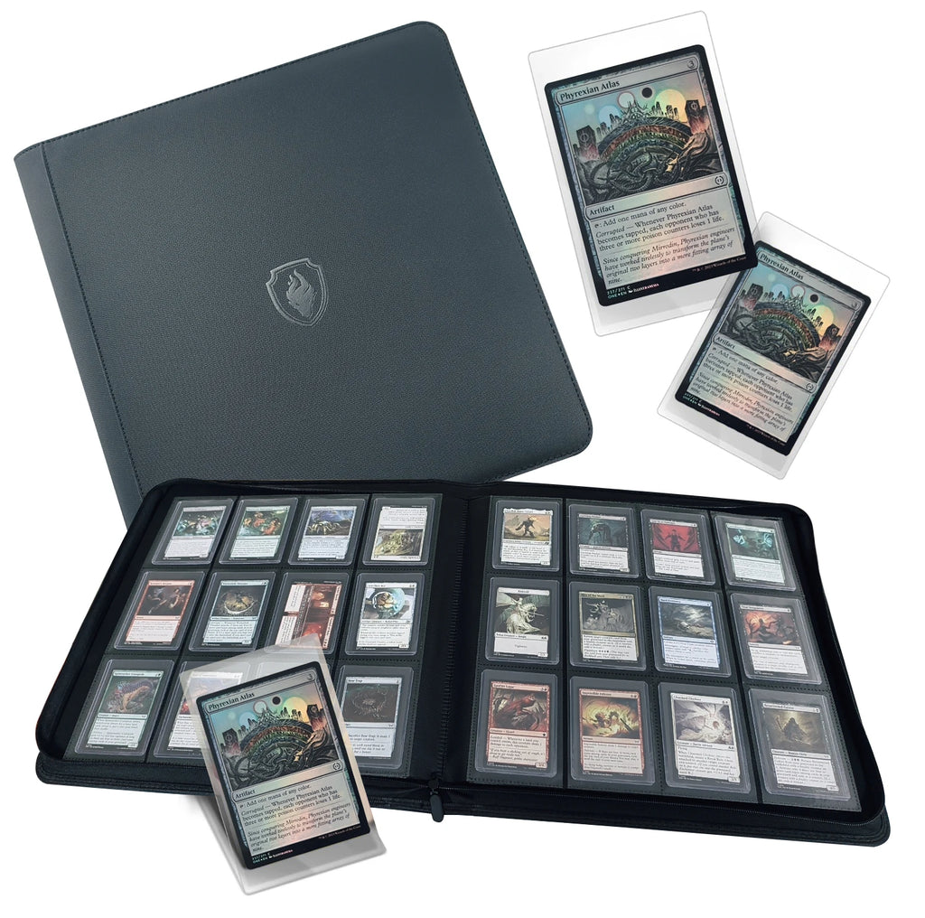 Holds 384 Toploaders | 12-Pocket | Ringless Double-Sided Pockets |  Premium Top Loader Binder for Trading Cards