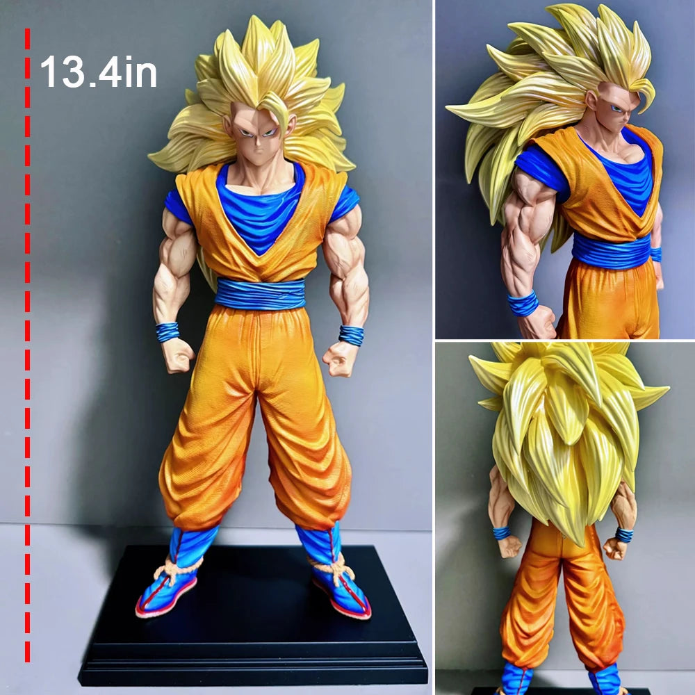 34 cm Jt-Statue Dragon Ball Son Goku Figur Ssj3 Goku Figur Super Saiyan 3 Goku Figuren Dekor Anime Figur Gk Statue Modell
