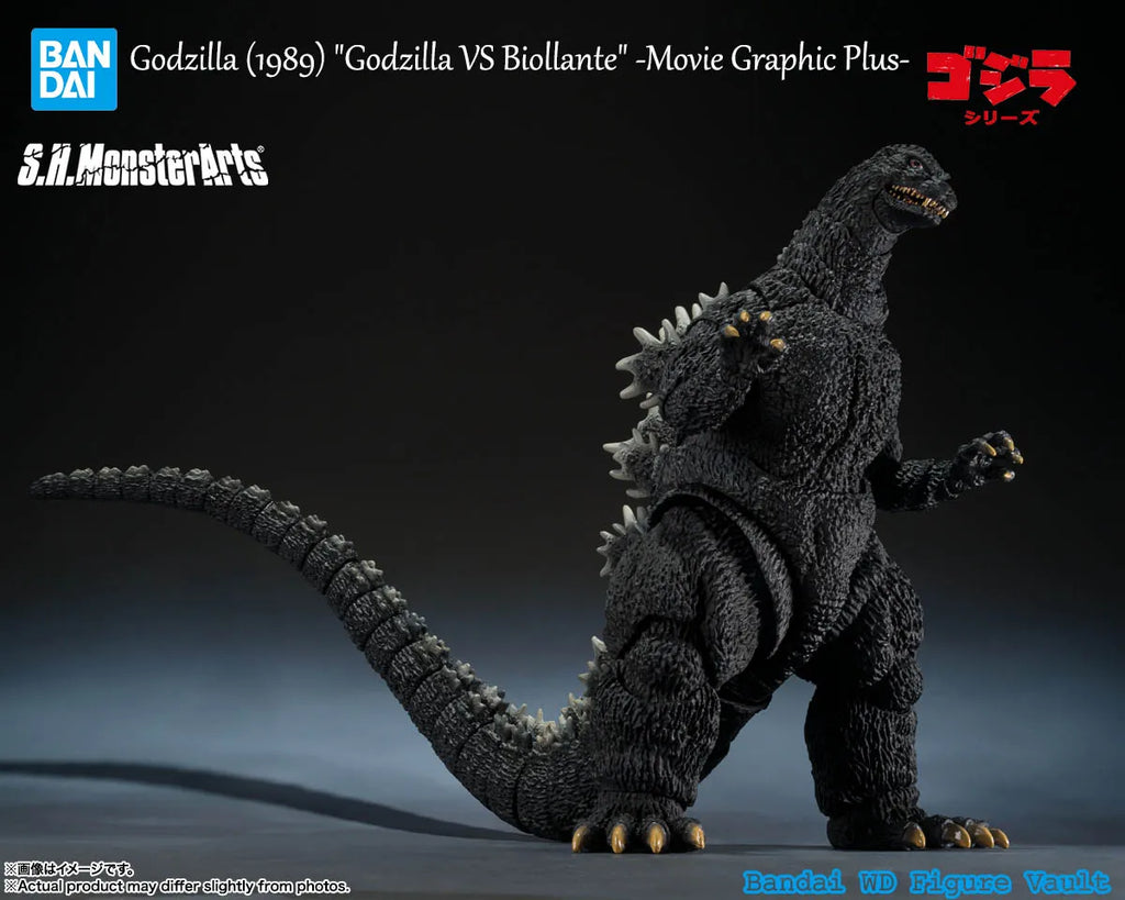 In stock Bandai S.H.MonsterArts Godzilla (1989) "Godzilla VS Biollante" -Movie Graphic Plus Figures Model Genuine Boxed Toy Gift