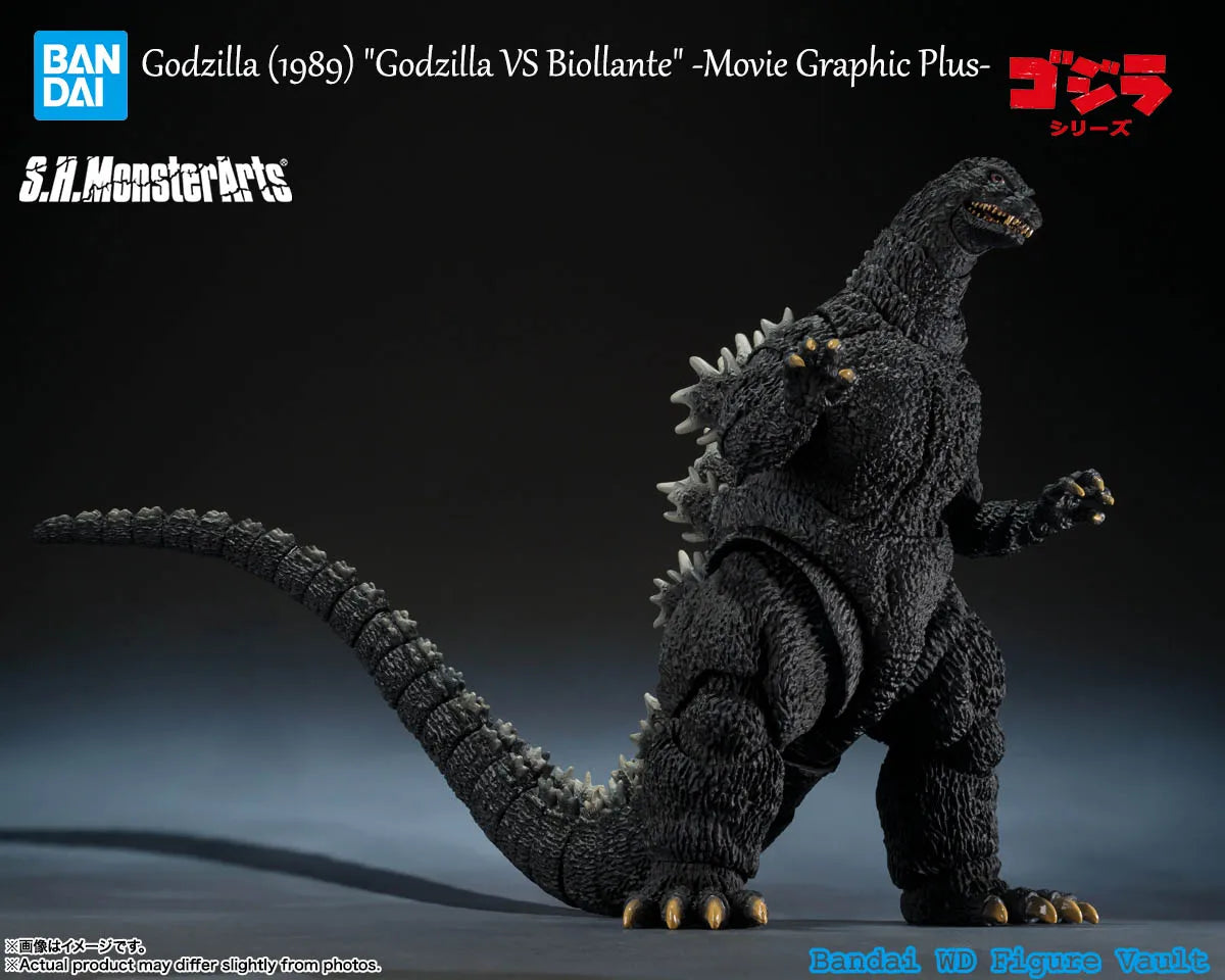 In stock Bandai S.H.MonsterArts Godzilla (1989) "Godzilla VS Biollante" -Movie Graphic Plus Figures Model Genuine Boxed Toy Gift