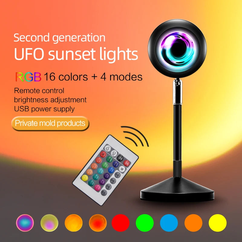 Remote Control Colorful Internet Celebrity Live Sunset Light Photography Sunset Light Supplement Light RGB Sunset Light